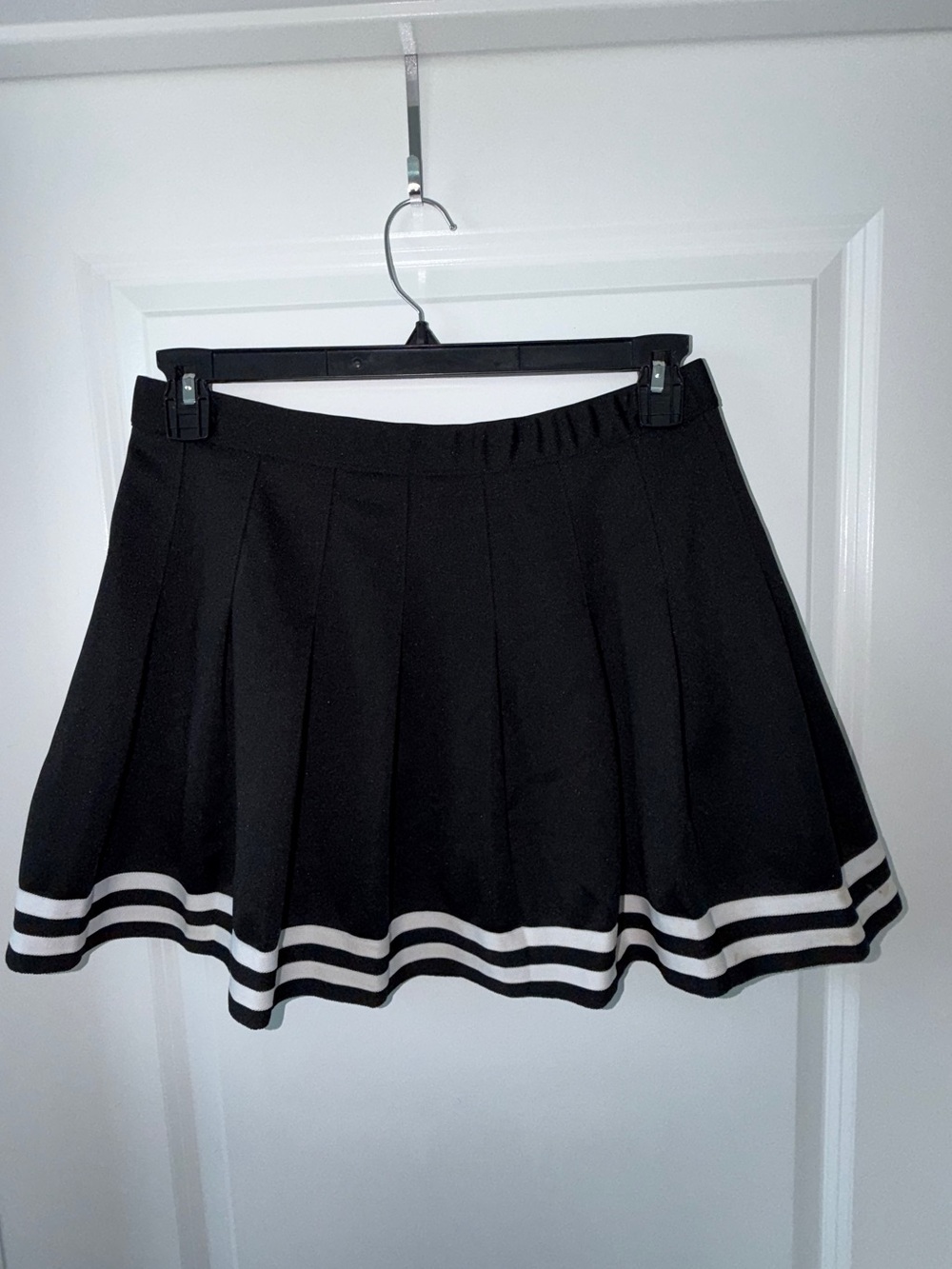 Black & White Pleated Cheerleader Mini Skirt Preppy Y2K Size XL